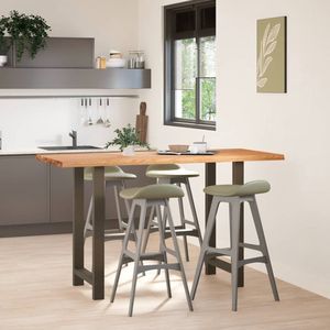 vidaXL - Bartafel - rechthoekig - 180x80x112 - cm - massief - eikenhout - lichtbruin