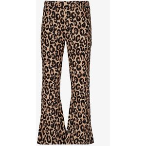 TwoDay meisjes flared broek met luipaardprint - Bruin - Maat 92