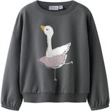 NAME IT Sweatshirt 'NMFSwana'  grijs / mauve / oranje / wit