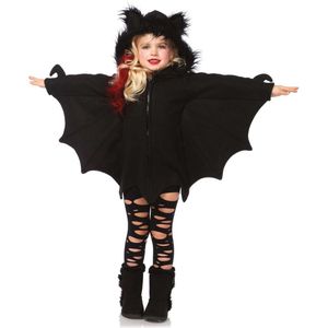Vleermuis Kostuum - Zwart - Jurk met Capuchon - Voor Meisjes