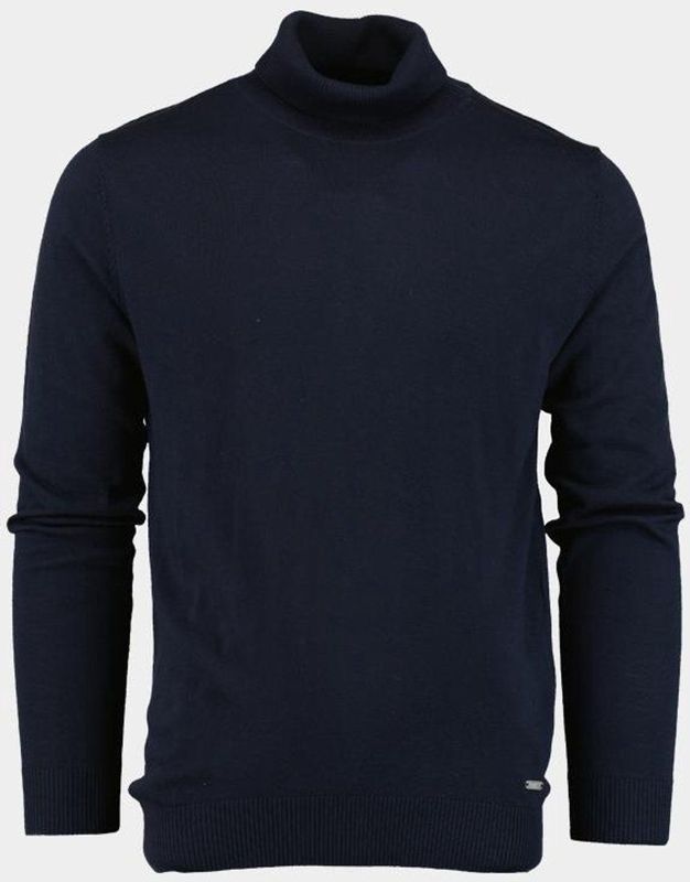 Bos - Niels Rollneck Pullover - Blauw - Merinowol