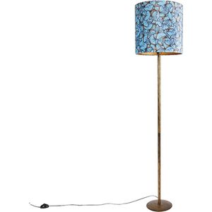 QAZQA simplo - Moderne Vloerlamp | Staande Lamp - 1 lichts - H 1790 mm - Blauw - Woonkamer | Slaapkamer | Keuken