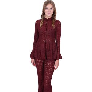 Maroenen kanten blouse van John Zack
