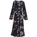 TOM TAILOR - Jurk - Marine - Bloemenprint - 7/8 Lengte - Lange Mouw