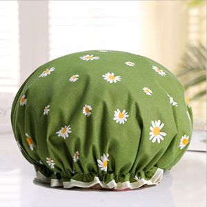 CHPN - Douchemuts - Douchemuts met bloemenprint - Bloemen - Groen - - Douchekapje - Bloemetjes - Douche kapje - Douche cap - Douchecap - Douche muts - Shower cap - Dubbelzijdig