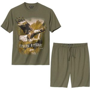 ATLAS FOR MEN - Pyjashort katoen met adelaarprint - Heren - Verkrijgbaar in grote maten - L
