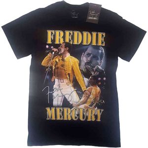 - Freddie Mercury Live Homage Heren T-shirt - 2XL - Zwart