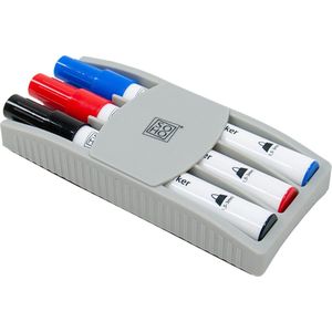 SOHO whiteboardmarkers 3 stuks + Borstel - Markers voor Whiteboard - 3 kleuren - 3 Stuks - Zwart/rood/blauw