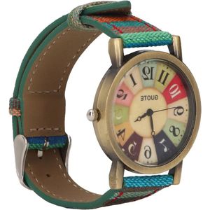 Veelkleurige Boho Hippie-stijl Licht Messing Klok - Geschikt Formaat voor Verjaardagen - Blauw .