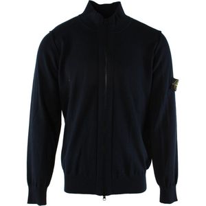 Stone Island - Vest - Blauw - Katoen - Ritssluiting - Met Capuchon