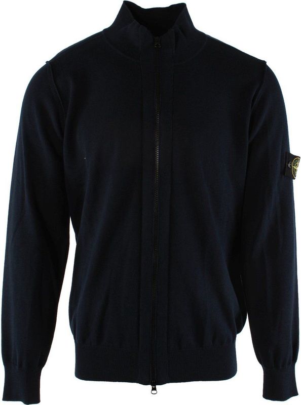 Stone Island - Vest - Blauw - Katoen - Ritssluiting - Met Capuchon