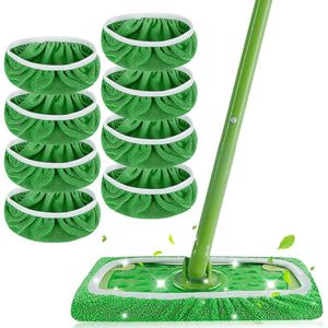 10-Pack dweilpads - herbruikbare microvezel mop pads - wasbare microvezel doek navullingen - compatibel met Swiffer-dweilen - groen