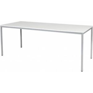 Bureautafel - Domino Basic 200x80 wit - alu frame