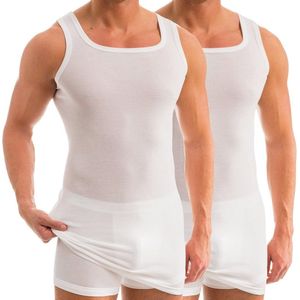 Extra lange heren onderhemden van katoen/modal - 2-pack