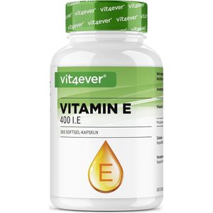 Vit4ever - Vitamine E - 400 I.E. - 365 Softgels - Natuurlijke Bron