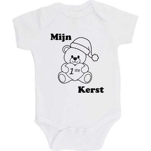 100% katoenen Romper ""Mijn 1ste Kerst"" Kerst Eerste Kerst Kerst Eerste Kerstmis Nieuwjaar Unisex Katoen Wit/zwart 56/62
