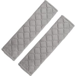 Auto veiligheidsgordelhoes schouderkussens - grijs - voor volwassenen en kinderen