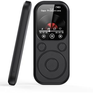 Ynkkvre -MP3-speler -met Bluetooth 5.4, draagbare muziekspeler met HiFi-geluidskwaliteit en FM-radio, Bluetooth MP3-speler met 500 mAh batterijcapaciteit, geschikt voor sport en reizen - 64 GB