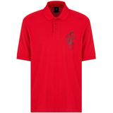 Katoenen Piqué Polo - Rood - Korte Mouwen - Gouden Opdruk