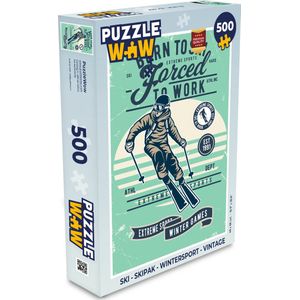 Puzzel Ski - Skipak - Wintersport - Vintage - Legpuzzel - Puzzel 500 stukjes