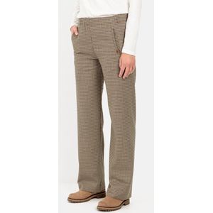 camel active Straight Fit Broek met micro ruitpatroon - Maat womenswear-28/30 - Bruin