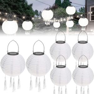 Lantaarn 6 stuks zonne-lampion led-lantaarns voor buiten weerbestendig warm wit lichtketting op zonne-energie boho-stijl waterdichte solarlantaarn