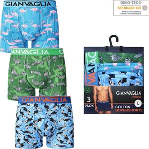 3 PACK Boxershort Heren | Katoen | Maat XL | Meerkleurig | Print | Dieren | Ondergoed Heren | Onderbroeken Heren |