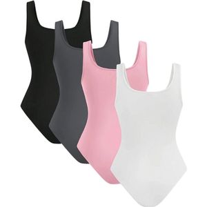 Bovista Bodysuit Dames - Jumpsuit - Corrigerend Ondergoed - Body plunge - Lingerie - Setje Vrouwen - 4 Pcs - Gemengd 3 - Maat S