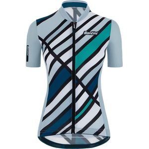 Santini Fietsshirt Korte mouwen Blauw Dames - Eco Sleek Raggi S/S Jersey For Women Silver Bullet - S