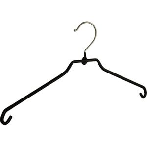 De Kledinghanger Gigant - Rokhanger - Volwassenen - 8340 - 10 Stuks - metaal - Zwart - Anti-slip Coating - 40 cm - Kledinghanger - Kleerhanger (8340_00/10)