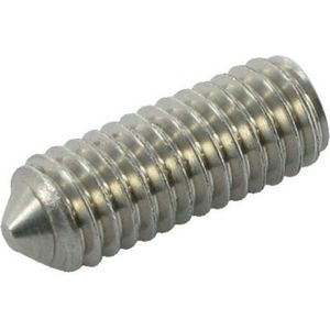 (48 STUKS) M3X6 STELSCHROEF MET PUNT EN BINNENZESKANT RVS-A2-70 (AISI 304) DIN 914 (ISO 4027)