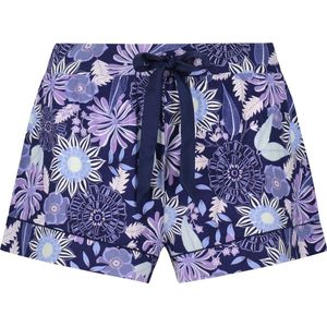 Hunkemöller Dames Nachtmode Pyjama shorts Jersey Lace - Blauw - maat S
