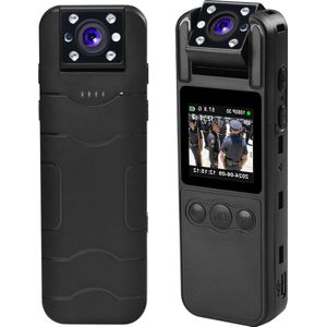 Bodycam 1080P IR Nachtzicht 180° Draaibare Lens 64GB met Audio Video-opname - Lichaam Gedragen Camera