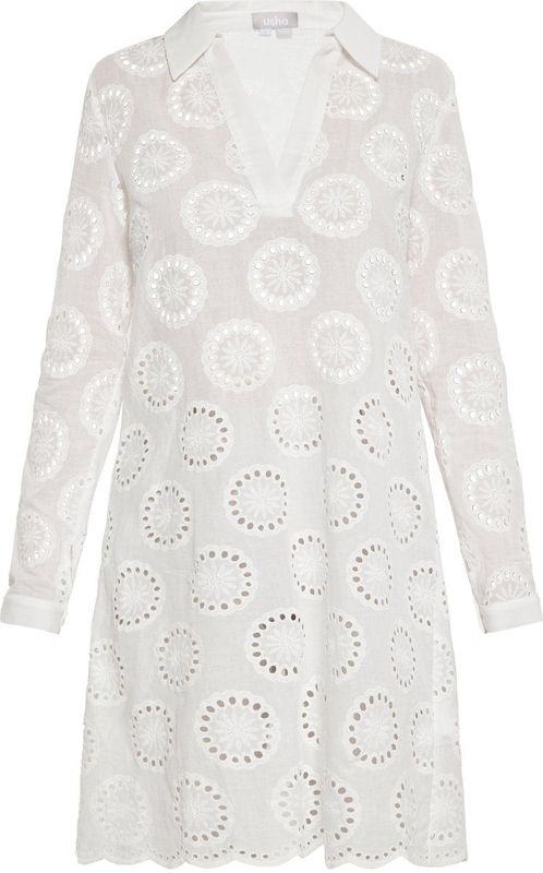 usha - A-lijn Jurk - Katoen - Met Richelieu Kant