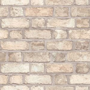 Noordwand - Homestyle - Behang - Beige en Grijs - Brick Wall