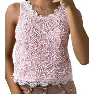 Dilena fashion top brocant broderie roze