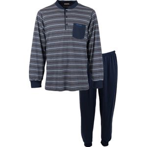 Gentlemen heren pyjama - maat M - Streep marine/wit - knoop