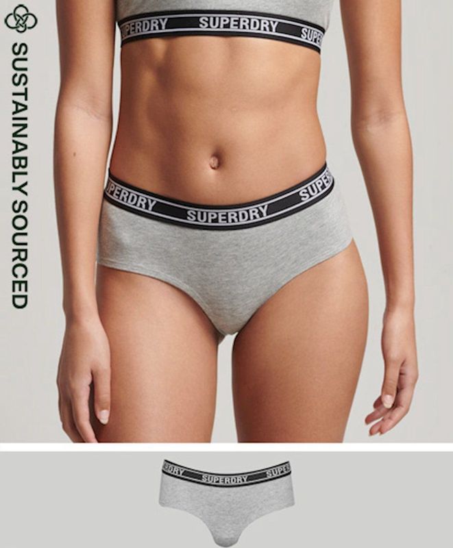 Superdry - Multi Logo - Hipster Slipje - Grijs - Vrouw
