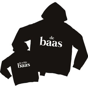 Matching hoodies Vader & Zoon/Dochter | De Echte Baas | Vader XL - Kind 98/104 | Eenmannenkado.nl