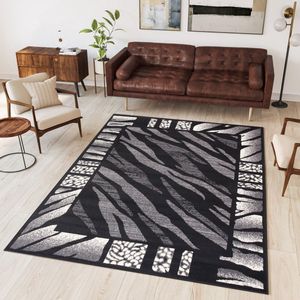 Tapiso Dream Vloerkleed Grijs Zwart Modern Dierenprint Woonkamer Tapijt Maat- 250x300