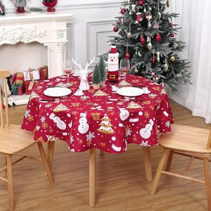 Kerstmis tafelkleed voor rechthoekige tafels binnen en buiten, waterdicht, sneeuwpop, decoratief tafelkleed voor feestjes, eten, banket, thuis, groen, 137 x 180 cm