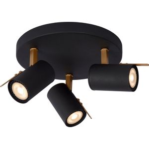 Lucide GRONY - Plafondspot - LED Dim to warm - GU10 - 3x5W 2200K/3000K - Zwart