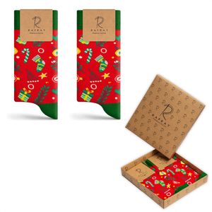 RAFRAY Sokken - Kerstsokken Cadeaubox - Christmas Deer Socks in Gift Box - Premium Katoen - 2 paar - Maat 36-40