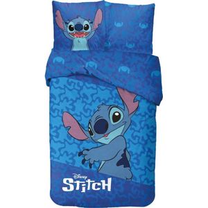 Disney - Lilo & Stitch - Dekbedovertrek - Blauw - 140x200 Cm - Eenpersoons - 100% Katoen.