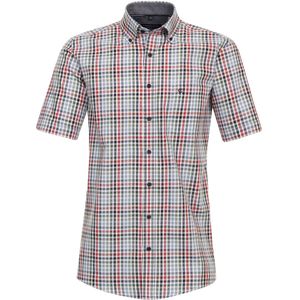 CASA MODA - Sport Comfort Fit - Overhemd - Rood Geruit - Korte Mouw