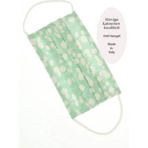 Modieuze mondkapjes - Bloemenprint Groen - Verstelbaar - Wasbaar - Mondmasker