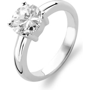 TI SENTO Dames Ring - 925 zilver - Zirconia wit - Maat 16.00 mm / maat 50 - 1464ZI