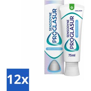 12 x Sensodyne - Tandpasta - Proglasur Gentle Whitening - Tandglazuur Versterkend - 75 ml - Tandpasta - Tanderosie - Glazuur - Tanden Bleken - Tanden Beschermen