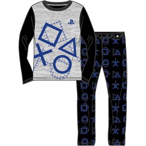 Playstation jongens pyjama, grijs/blauw, maat 128