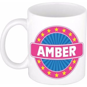 Amber naam koffie mok / beker 300 ml - namen mokken